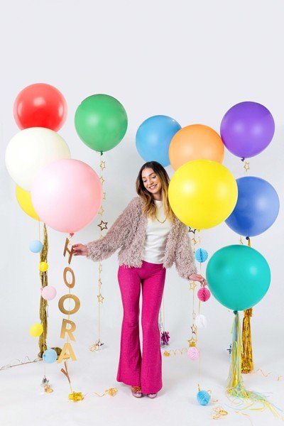 Голям Латексов Балон, Пастел, Светъл Крем, 60см - Party Design