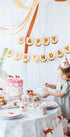 Банер в светло розово със златен надпис "Happy Birthday" - Party Design