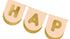 Банер в светло розово със златен надпис "Happy Birthday" - Party Design