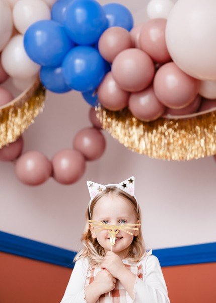 Диадема с Котешки Уши и Комплект Мустаци със Стикери - Party Design