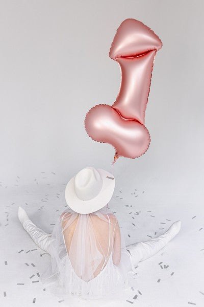 Фолиев Балон Пенис, Розово Злато, 55.5 x 112 см - Party Design