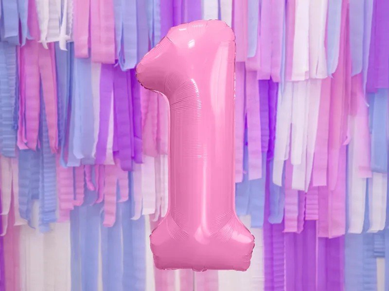 Фолиев Балон Цифра, Розово, 86cm - Party Design