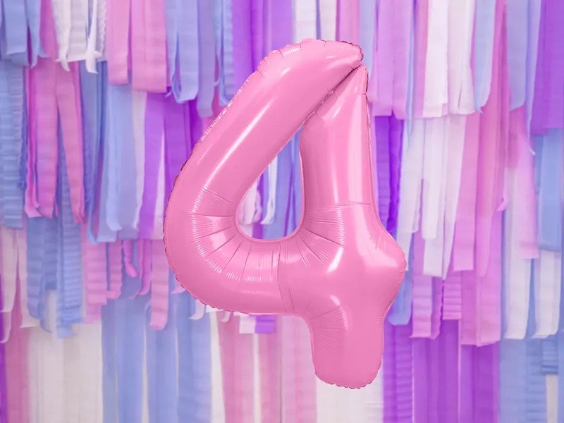 Фолиев Балон Цифра, Розово, 86cm - Party Design