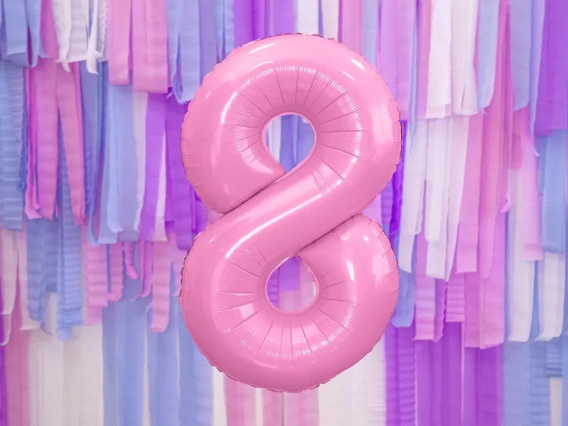 Фолиев Балон Цифра, Розово, 86cm - Party Design
