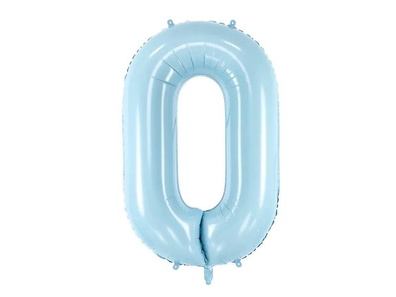 Фолиев Балон Цифра, Светло Синьо, 86см - Party Design