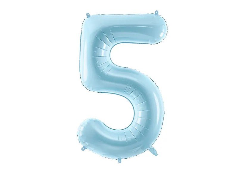 Фолиев Балон Цифра, Светло Синьо, 86см - Party Design