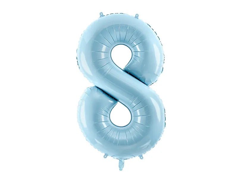 Фолиев Балон Цифра, Светло Синьо, 86см - Party Design