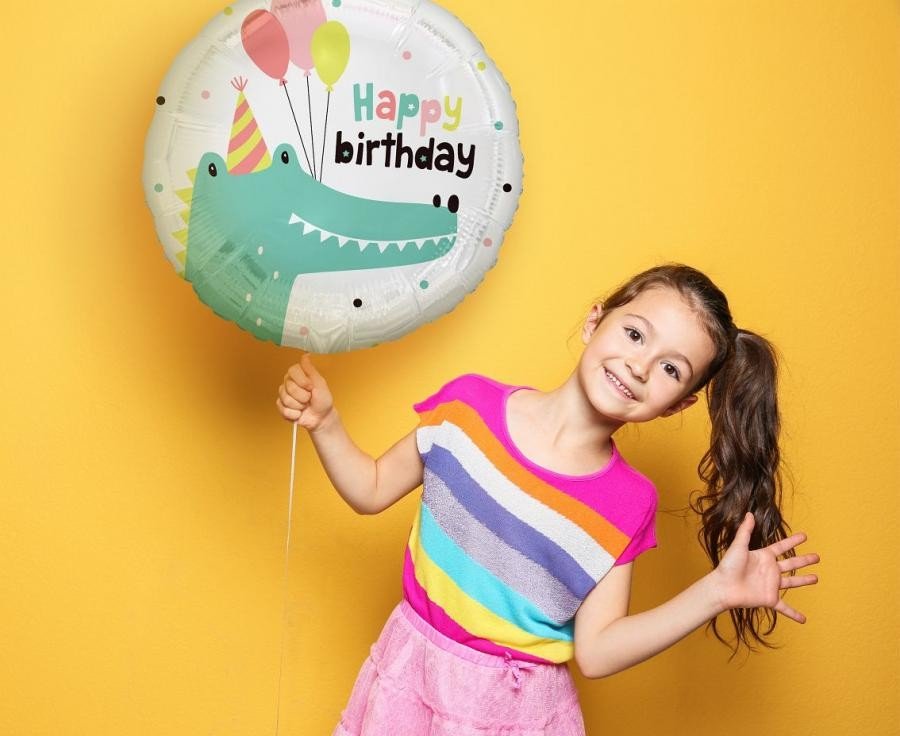Фолиев Балон "Happy Birthday" с Крокодил - Party Design