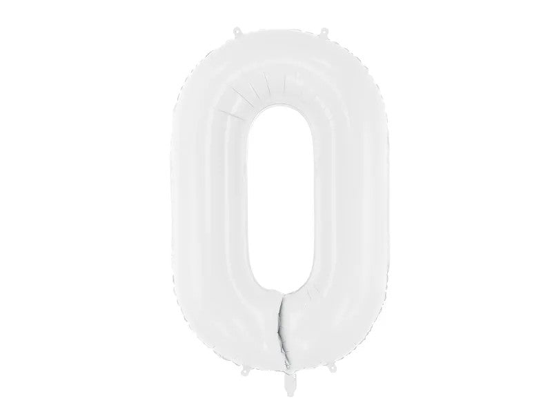 Фолиев Балон Цифра, Бяло, 86см - Party Design