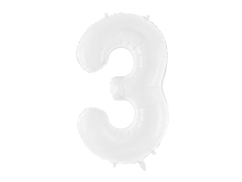 Фолиев Балон Цифра, Бяло, 86см - Party Design