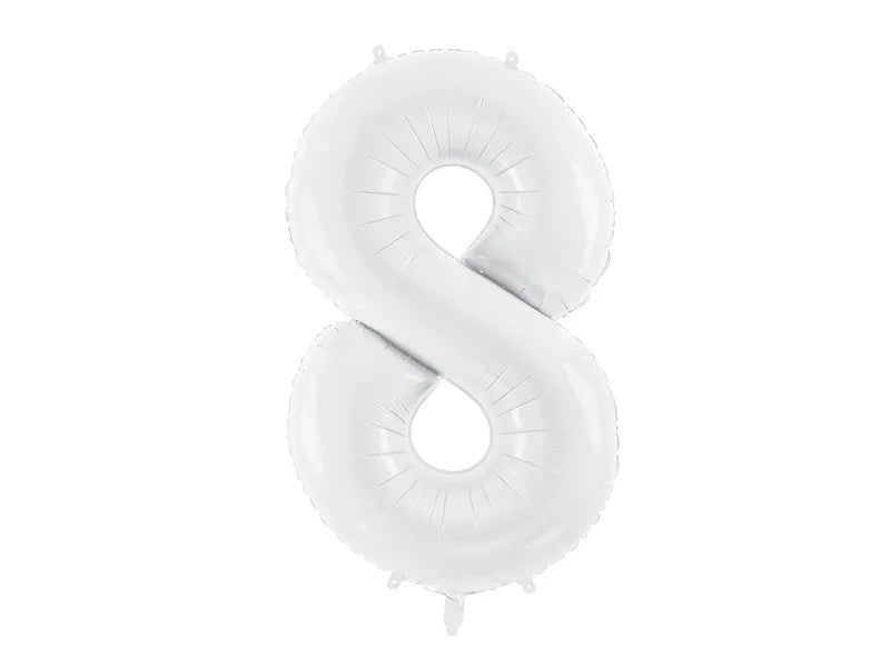 Фолиев Балон Цифра, Бяло, 86см - Party Design