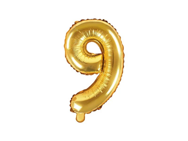 Фолиев Балон Цифра, Златно, 35см - Party Design