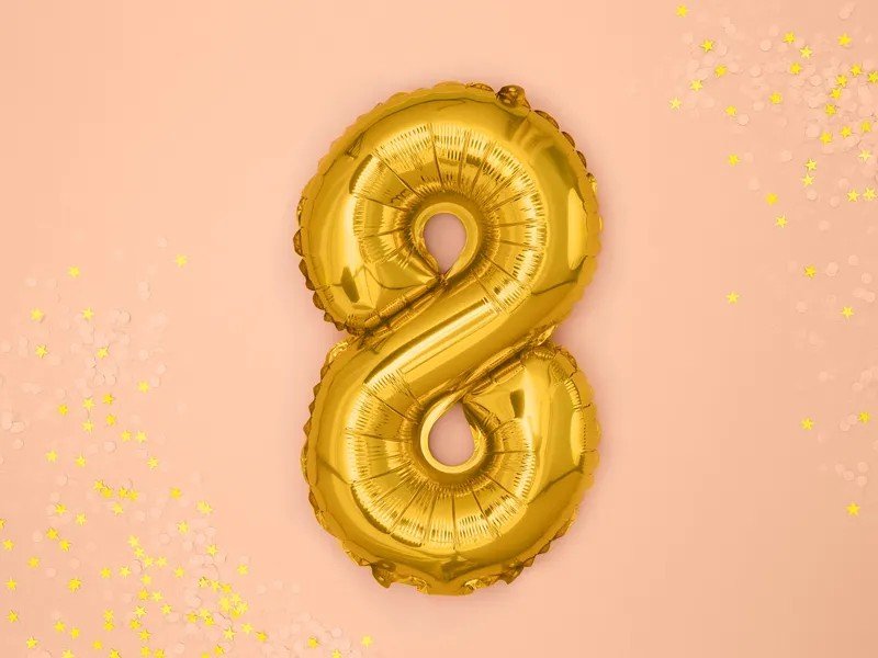 Фолиев Балон Цифра, Златно, 35см - Party Design