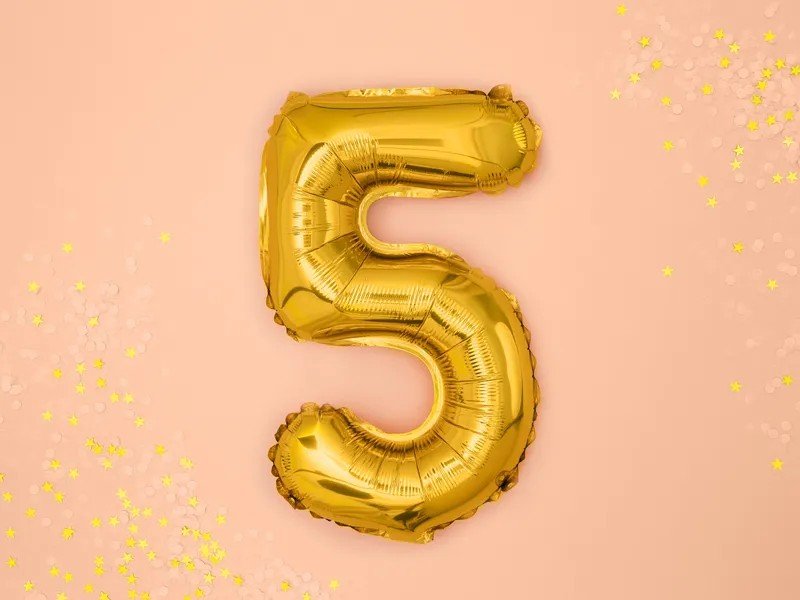 Фолиев Балон Цифра, Златно, 35см - Party Design