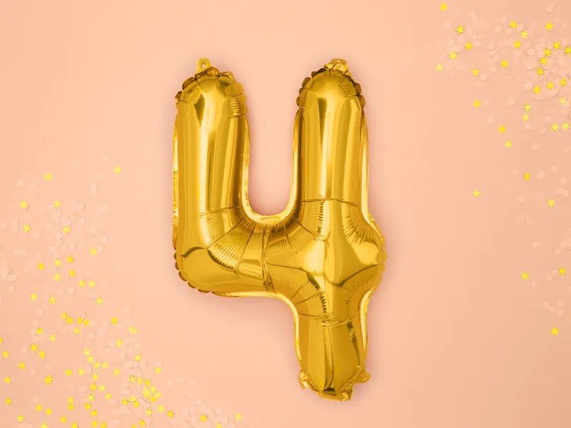 Фолиев Балон Цифра, Златно, 35см - Party Design