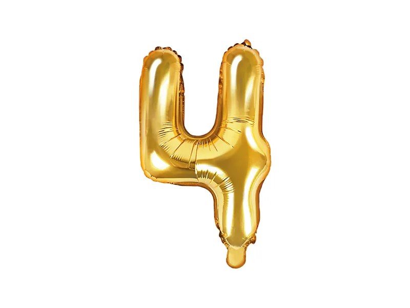 Фолиев Балон Цифра, Златно, 35см - Party Design