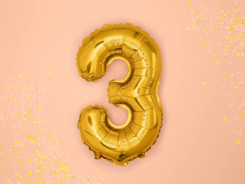 Фолиев Балон Цифра, Златно, 35см - Party Design