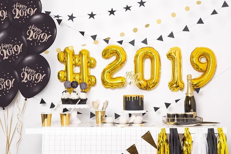 Фолиев Балон Цифра, Златно, 35см - Party Design