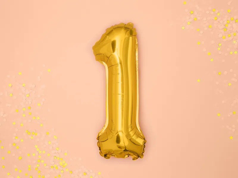 Фолиев Балон Цифра, Златно, 35см - Party Design