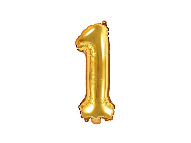 Фолиев Балон Цифра, Златно, 35см - Party Design