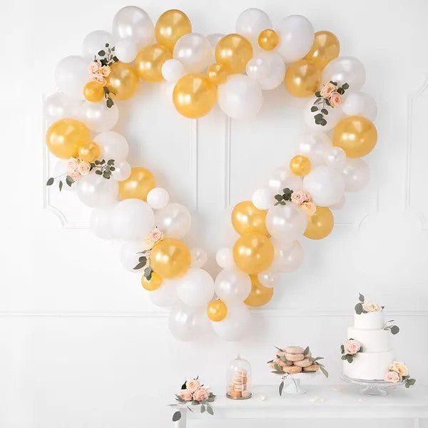 Латексови Балони Металик, Бяло - Party Design