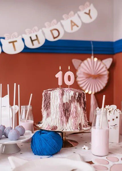 Свещ за рожден ден - Цифра, Светлорозова - Party Design