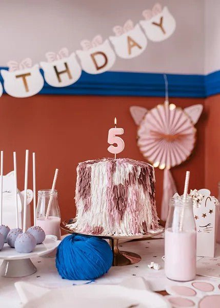 Свещ за рожден ден - Цифра, Светлорозова - Party Design