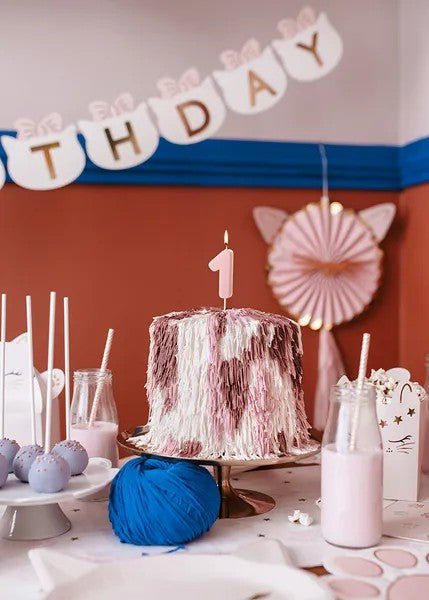 Свещ за рожден ден - Цифра, Светлорозова - Party Design