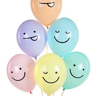 Комплект Латексови Балони 30 см, Лица, микс - Party Design