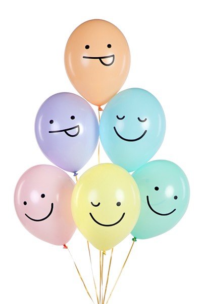 Комплект Латексови Балони 30 см, Лица, микс - Party Design