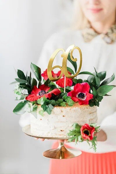 Златен Cake Topper с Цифри - Party Design