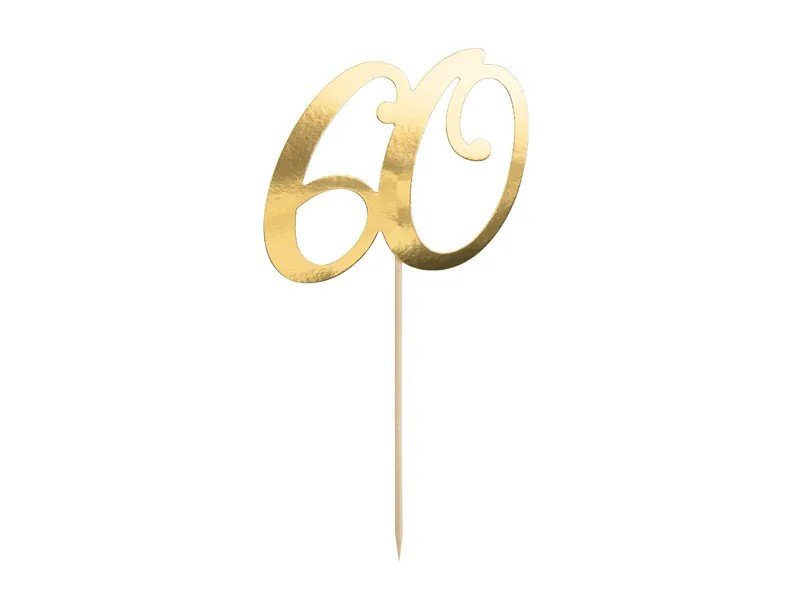 Златен Cake Topper с Цифри - Party Design