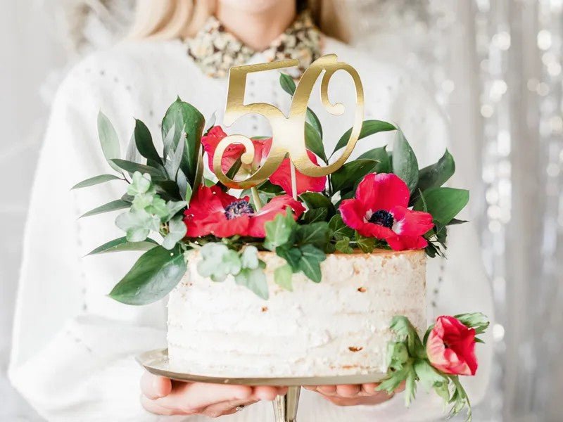 Златен Cake Topper с Цифри - Party Design