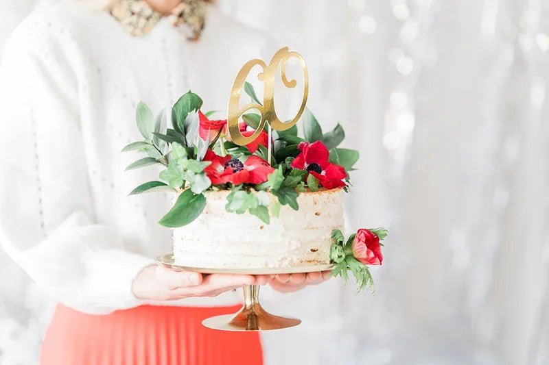 Златен Cake Topper с Цифри - Party Design