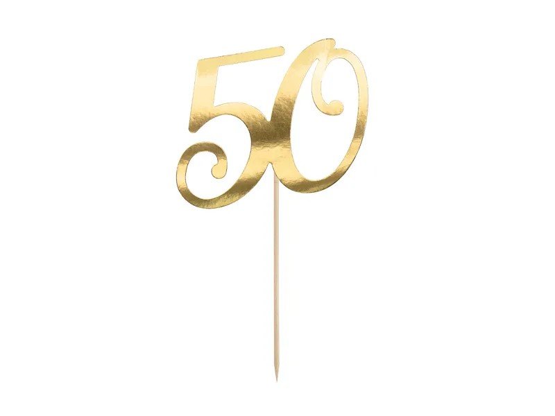 Златен Cake Topper с Цифри - Party Design