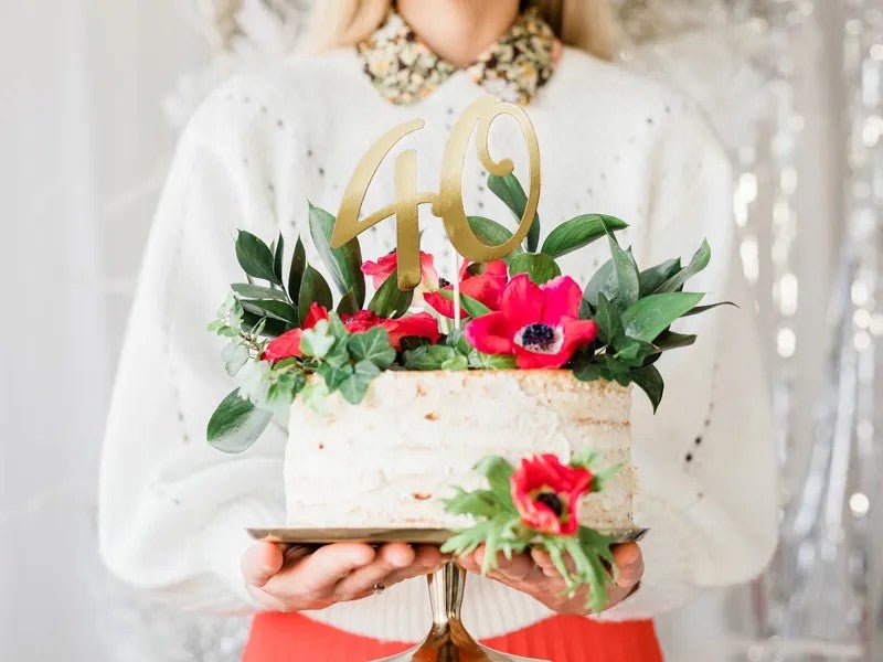 Златен Cake Topper с Цифри - Party Design