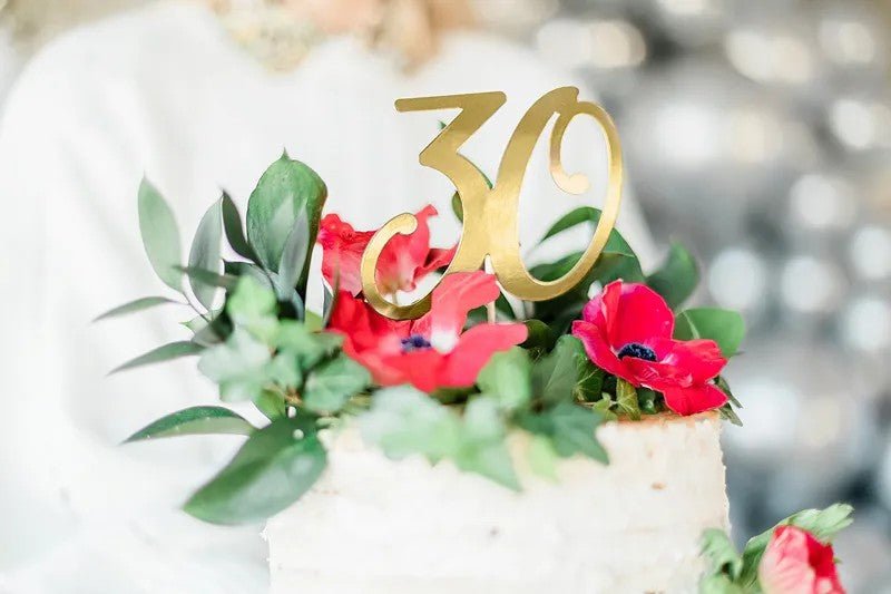 Златен Cake Topper с Цифри - Party Design