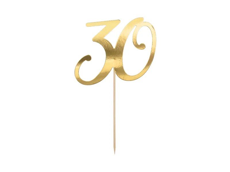 Златен Cake Topper с Цифри - Party Design