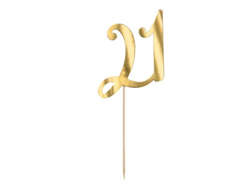 Златен Cake Topper с Цифри - Party Design