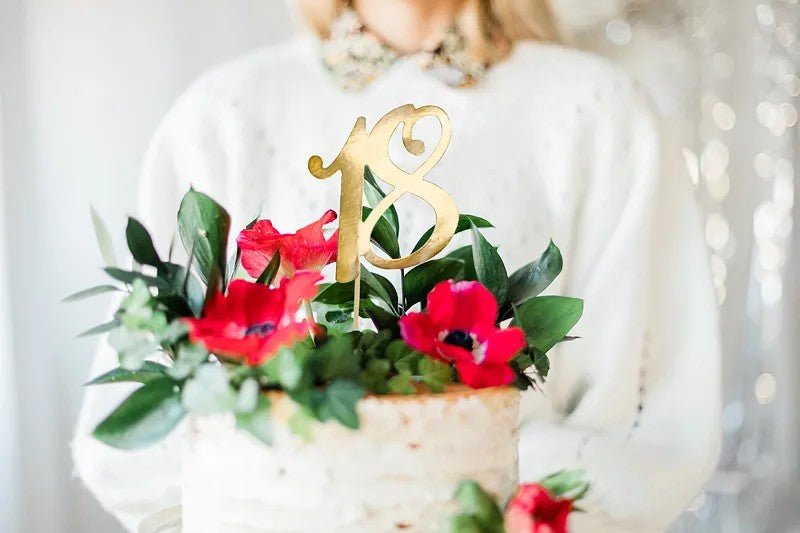 Златен Cake Topper с Цифри - Party Design