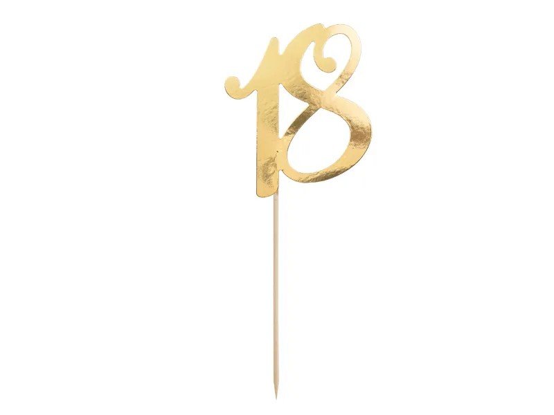 Златен Cake Topper с Цифри - Party Design