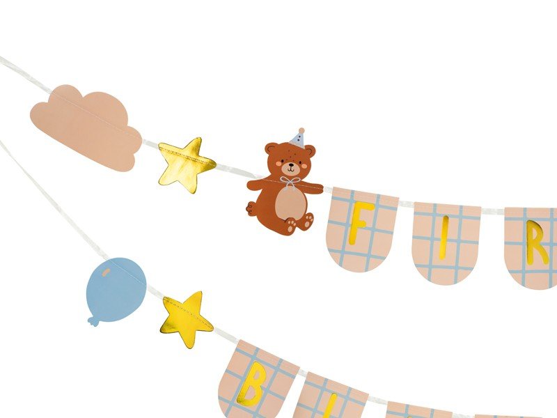 Банер за Първи Рожден Ден с Мечета, 2.55 м - Party Design