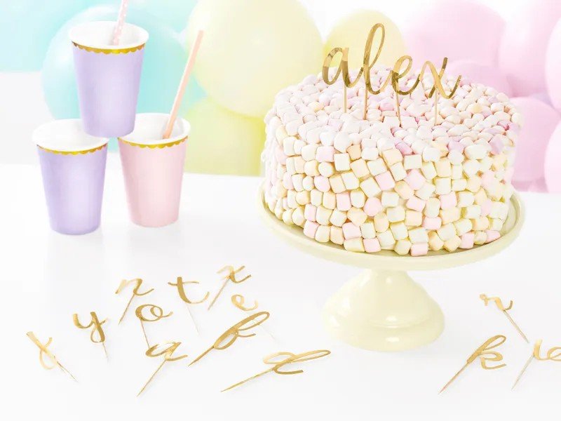 Топери букви, златни, 9.5 - 12 см - Party Design
