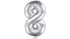 Фолиев Балон Цифра, Сребърно - 35см - Party Design