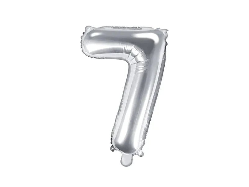 Фолиев Балон Цифра, Сребърно - 35см - Party Design