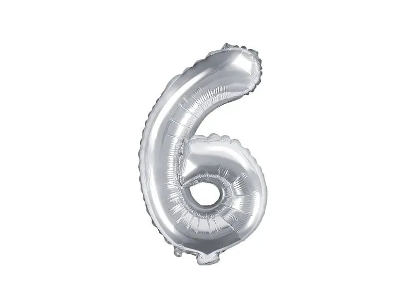 Фолиев Балон Цифра, Сребърно - 35см - Party Design