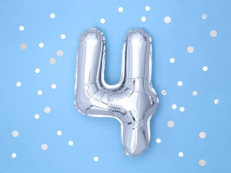 Фолиев Балон Цифра, Сребърно - 35см - Party Design