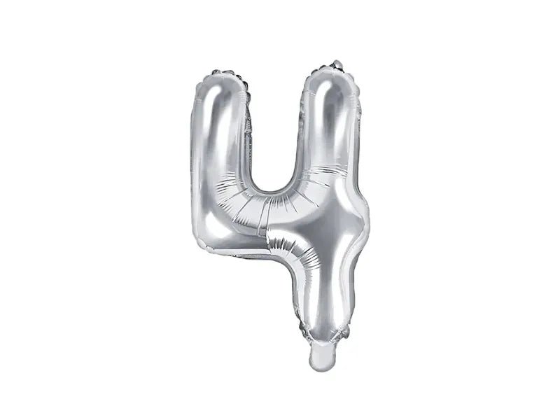 Фолиев Балон Цифра, Сребърно - 35см - Party Design