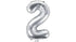 Фолиев Балон Цифра, Сребърно - 35см - Party Design