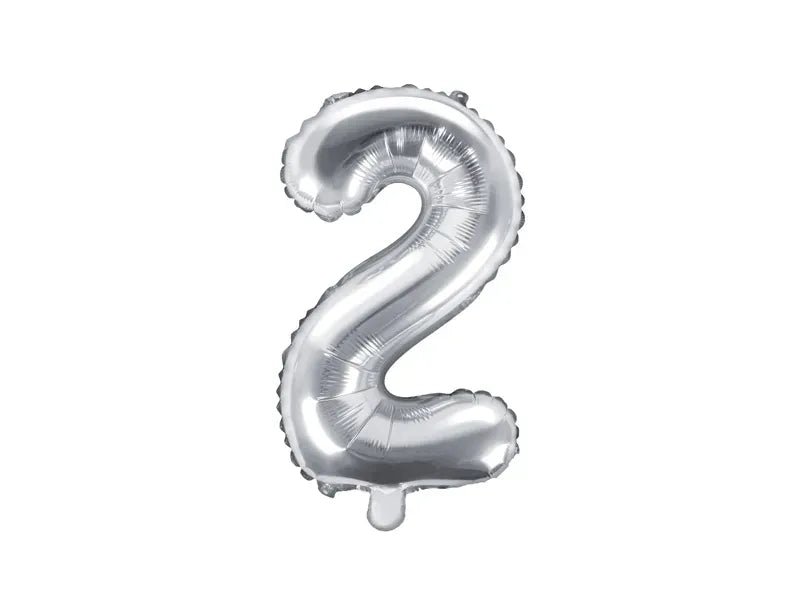 Фолиев Балон Цифра, Сребърно - 35см - Party Design